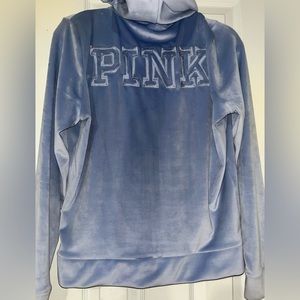 Pink Vs Blue Velour Zip Up Sweater